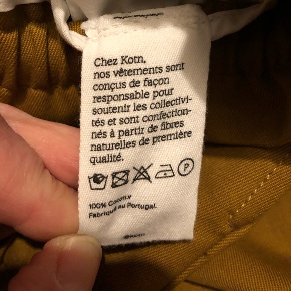 KOTN 100% Cotton XXL Drawstring Pants Mustard Brown Women’s Wide Leg High Rise - Picture 16 of 16